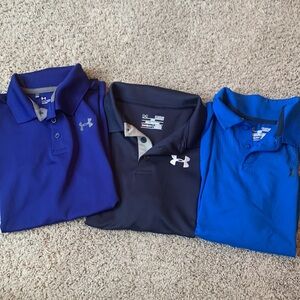 3 boy’s Under Armour golf polos